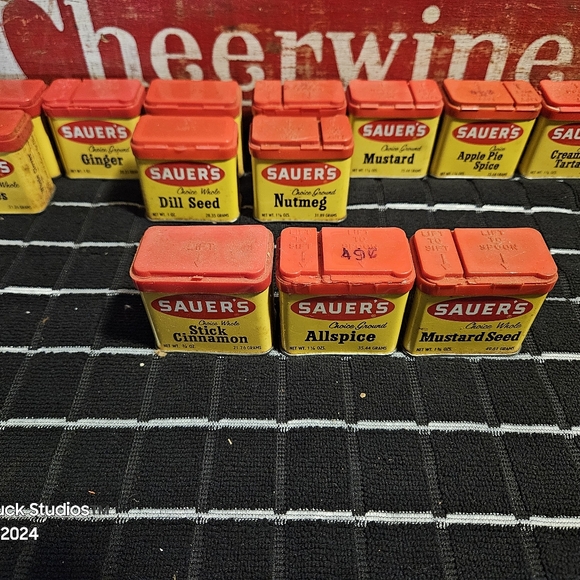 Sauers Sauer's Spices Metal Tins Vintage - Picture 17 of 17